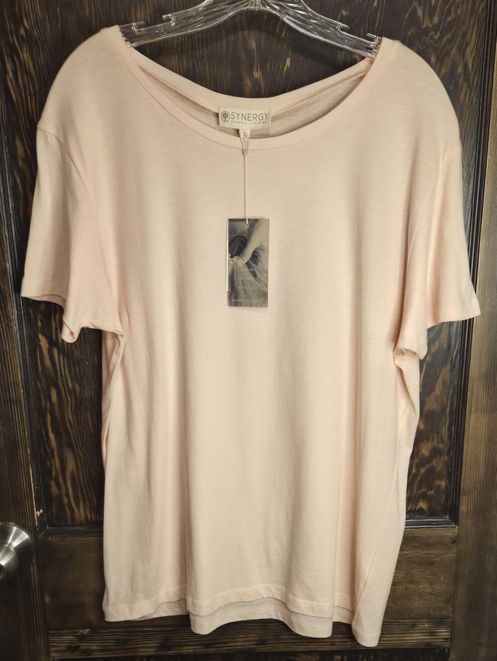 NWT Synergy Organic Rose Relaxed Fit Scoop Neck Hi-low Bottom Hem T-Shirt